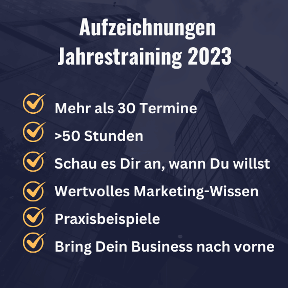 Marketing Jahrestraining 2023 Text